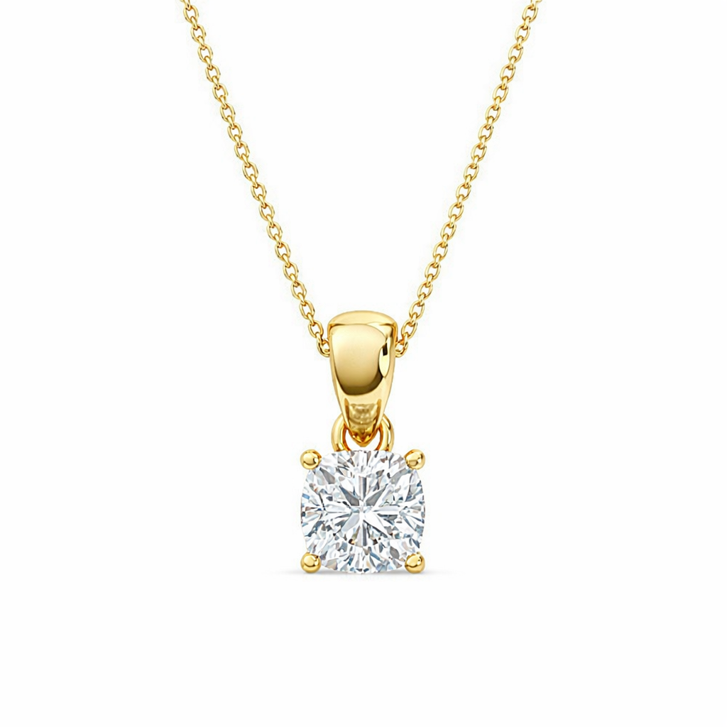 1.00 ct round diamond pendant | four-prong solitaire design