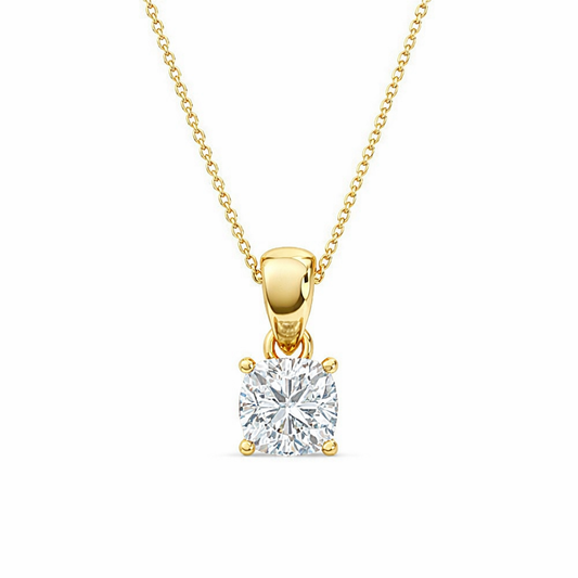 1.00 CT Round Diamond Pendant | Four-Prong Solitaire Design