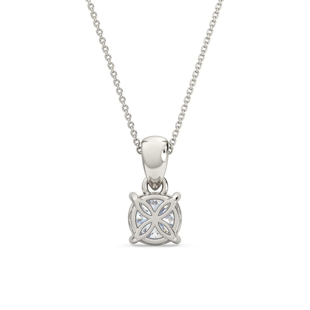 1.00 ct round diamond pendant | four-prong solitaire design