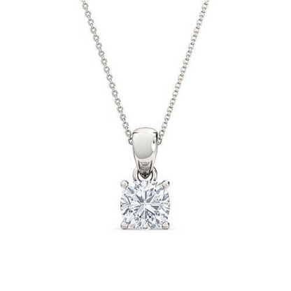 1.00 CT Round Diamond Pendant | Four-Prong Solitaire Design