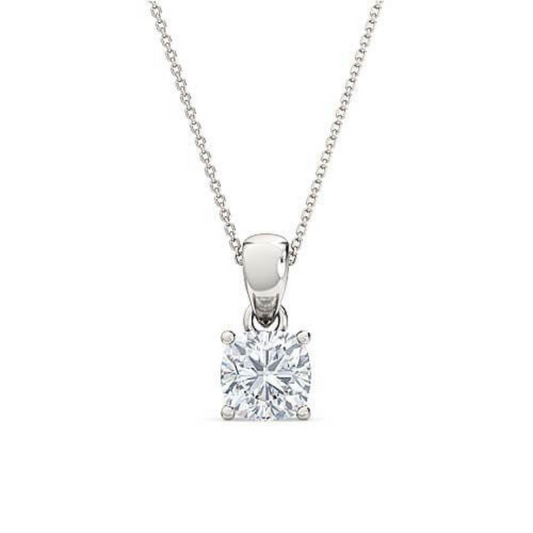 1.00 CT Round Diamond Pendant | Four-Prong Solitaire Design