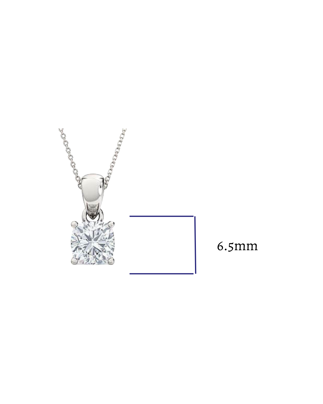 1.00 ct round diamond pendant | four-prong solitaire design