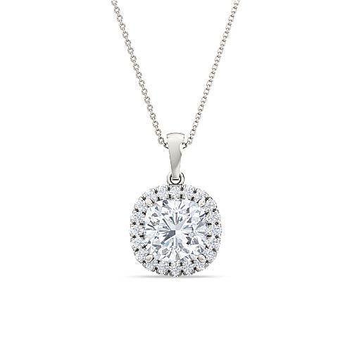 Double Halo Diamond Solitaire Pendant | Handcrafted Round Brilliant Jewelry