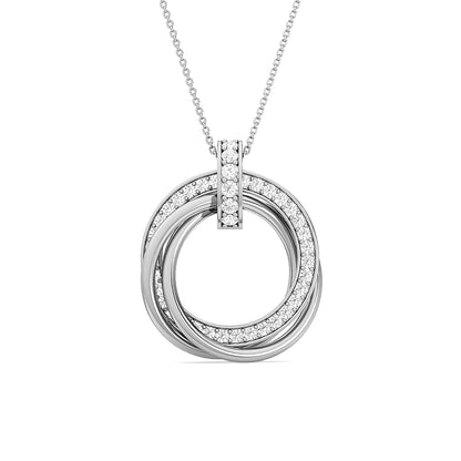 Trinity Diamond Pendant | Round Cut Pavé Prong Set Elegant Jewelry