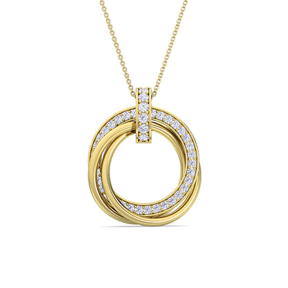 Trinity Diamond Pendant | Round Cut Pavé Prong Set Elegant Jewelry