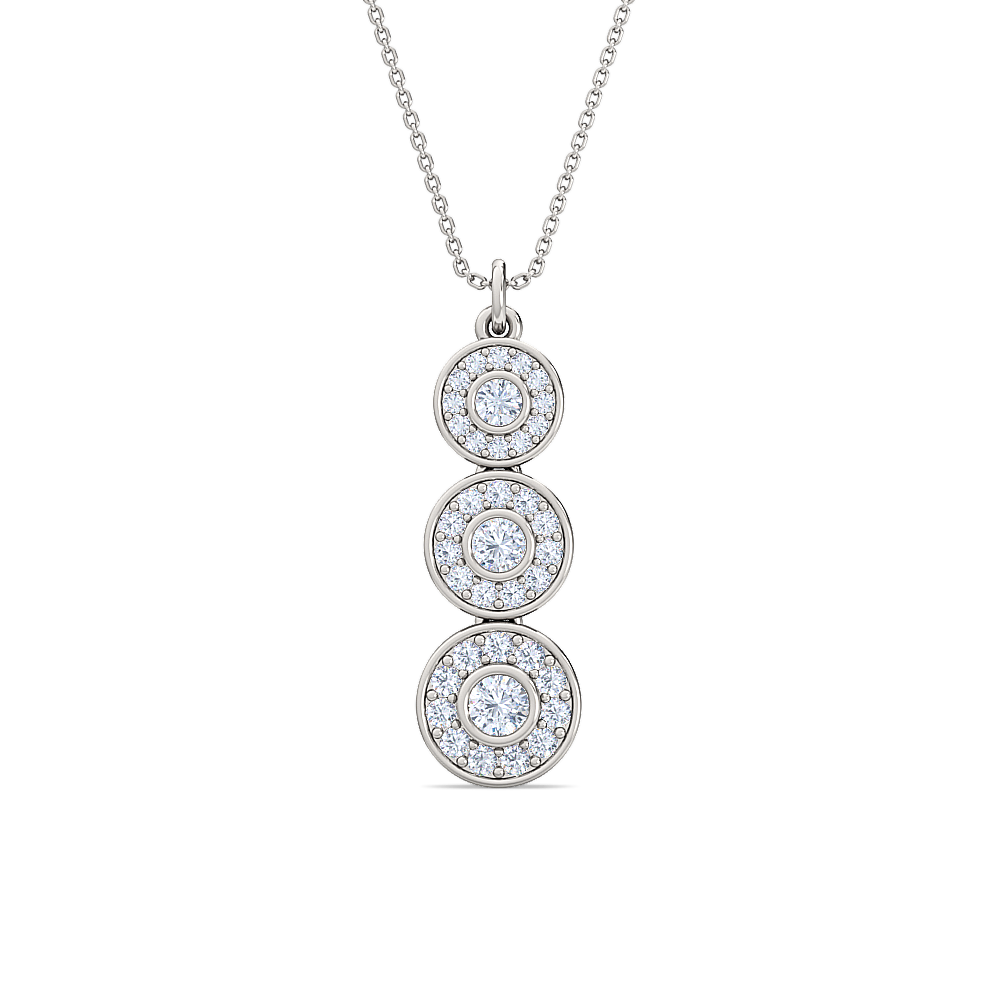 journey diamond pendant | sparkling halo round cut diamond jewelry