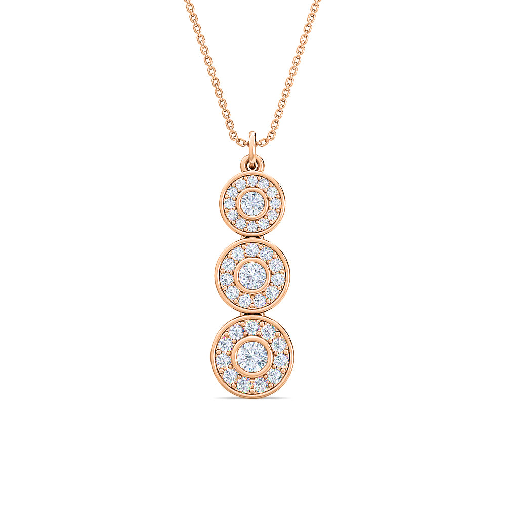 journey diamond pendant | sparkling halo round cut diamond jewelry