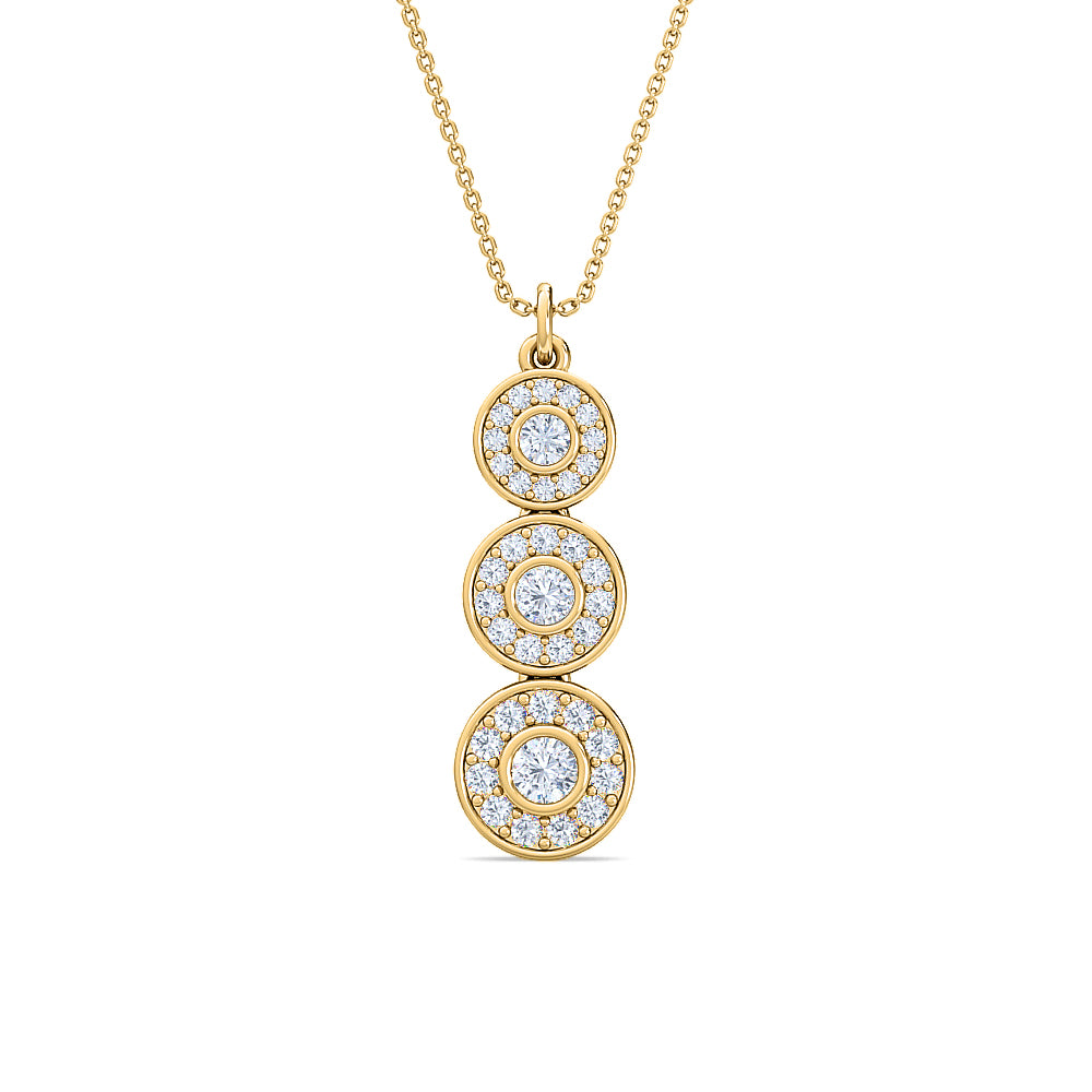 journey diamond pendant | sparkling halo round cut diamond jewelry