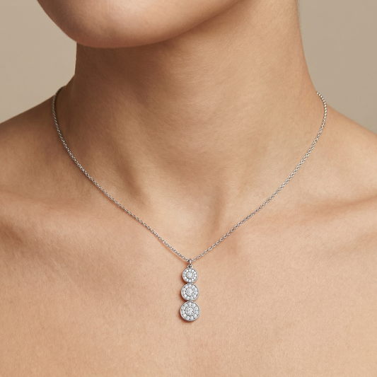 Journey Diamond Pendant | Sparkling Halo Round Cut Diamond Jewelry