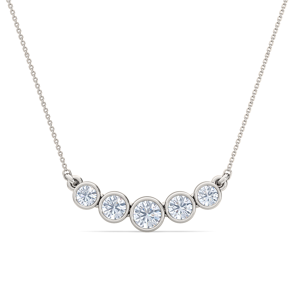 journey diamond pendant | four round cut bezel set jewelry