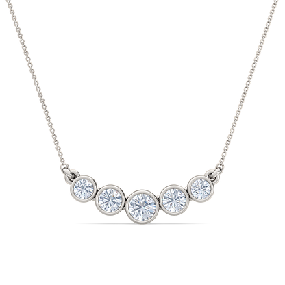 Journey Diamond Pendant | Four Round Cut Bezel Set Jewelry