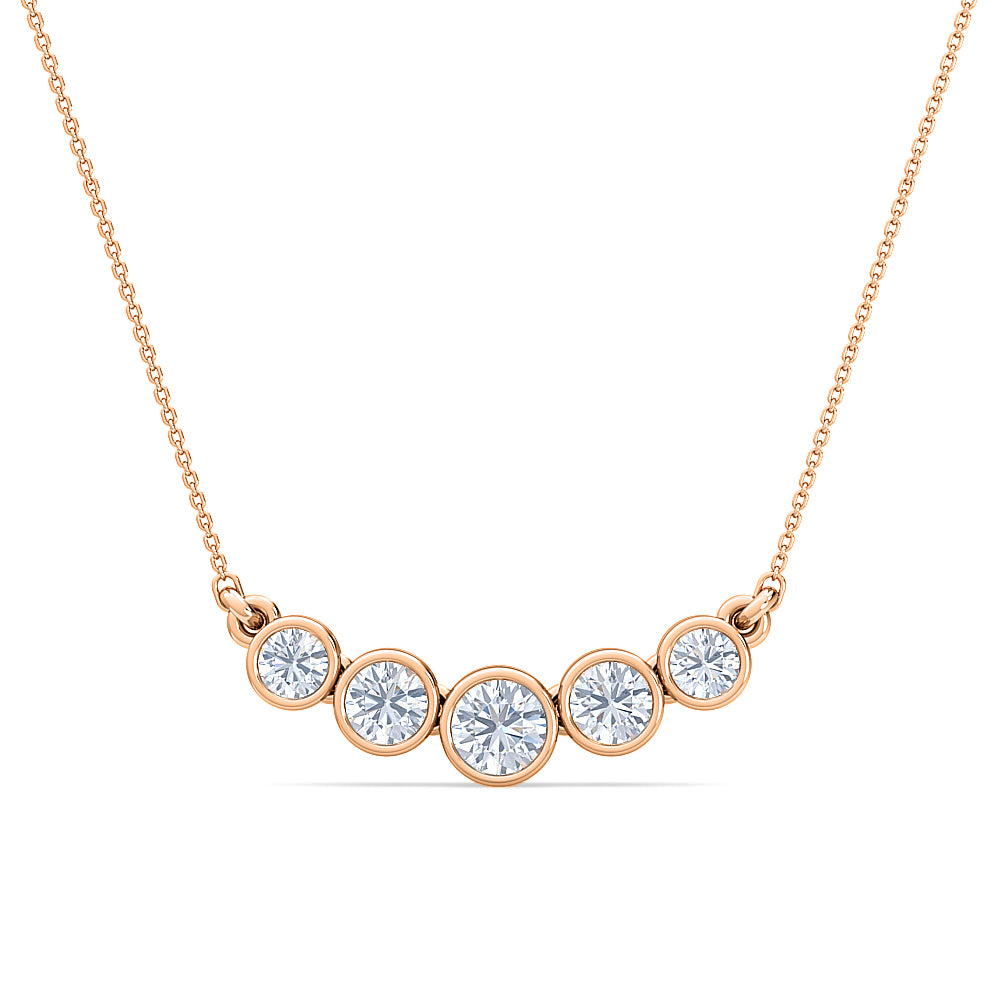 journey diamond pendant | four round cut bezel set jewelry