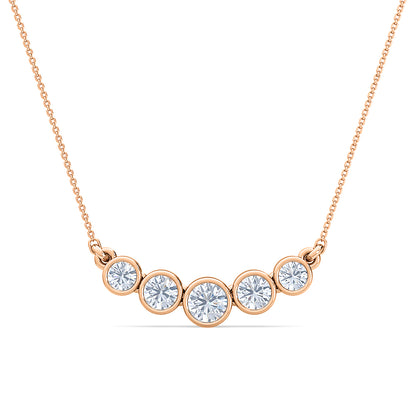 Journey Diamond Pendant | Four Round Cut Bezel Set Jewelry