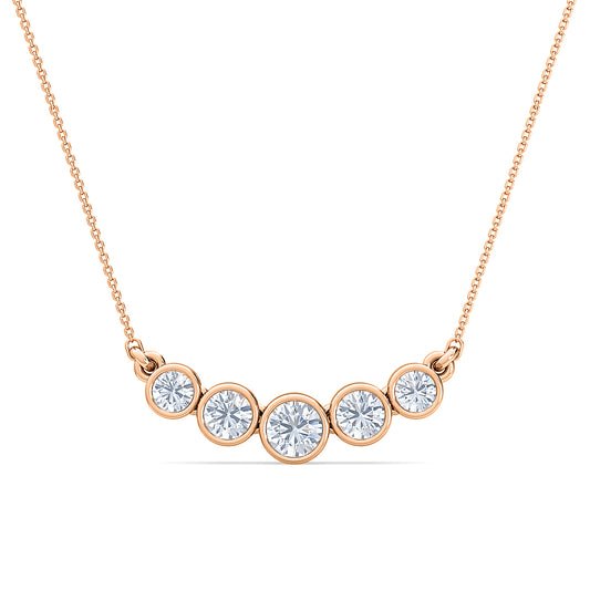 Journey Diamond Pendant | Four Round Cut Bezel Set Jewelry