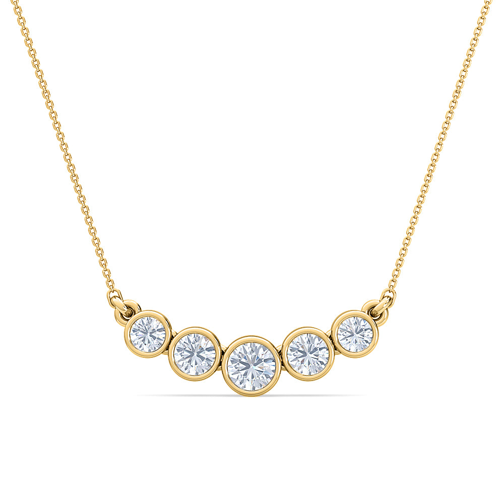 journey diamond pendant | four round cut bezel set jewelry