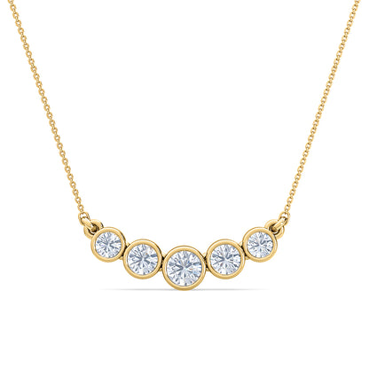 Journey Diamond Pendant | Four Round Cut Bezel Set Jewelry