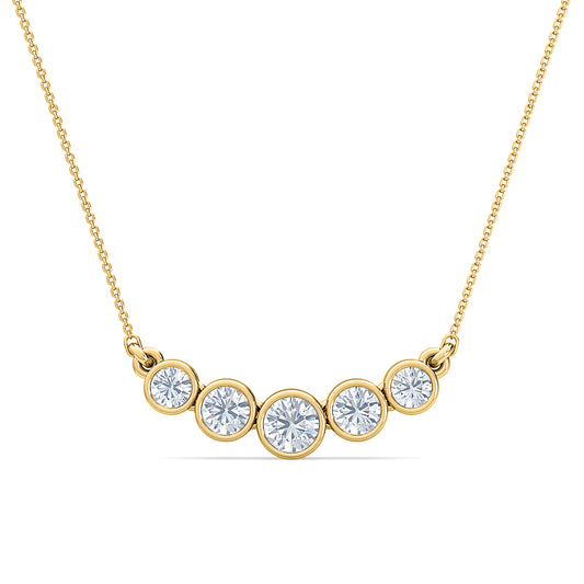 Journey Diamond Pendant | Four Round Cut Bezel Set Jewelry