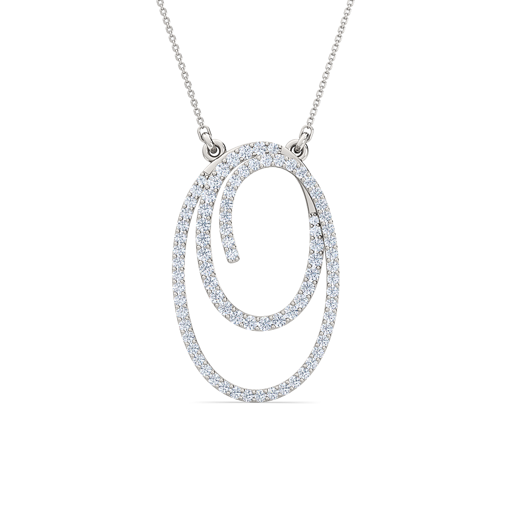 round spiral diamond pendant | pavé round cut classic jewelry