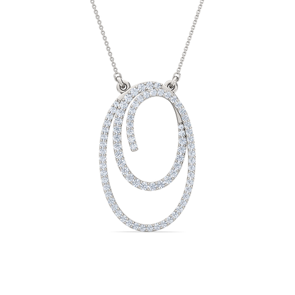 Round Spiral Diamond Pendant | Pavé Round Cut Classic Jewelry