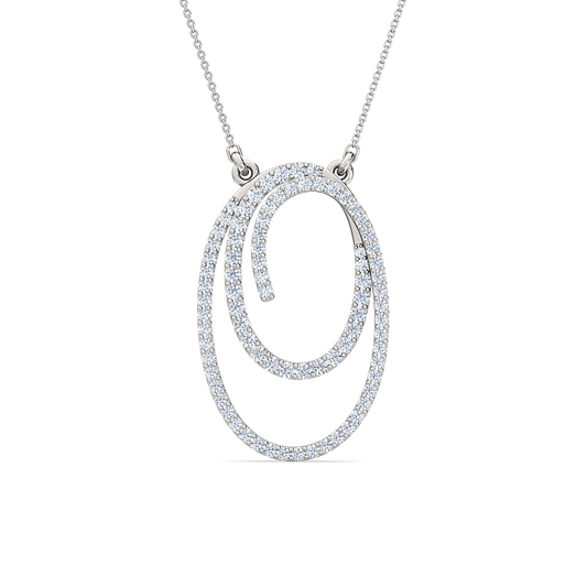 Round Spiral Diamond Pendant | Pavé Round Cut Classic Jewelry