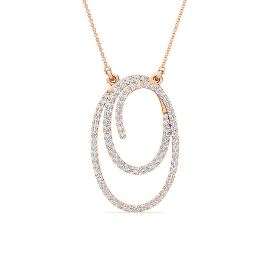 Round Spiral Diamond Pendant | Pavé Round Cut Classic Jewelry