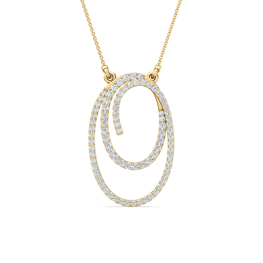 round spiral diamond pendant | pavé round cut classic jewelry