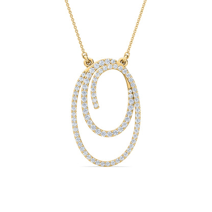 Round Spiral Diamond Pendant | Pavé Round Cut Classic Jewelry