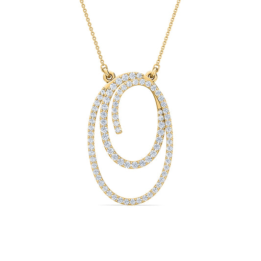 Round Spiral Diamond Pendant | Pavé Round Cut Classic Jewelry