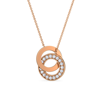 Interlocking Circle Diamond Pendant | Round Cut Diamond Together Forever Symbol Jewelry
