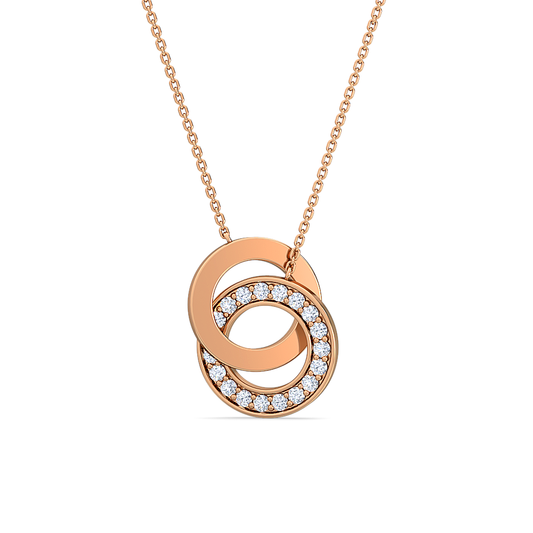 Interlocking Circle Diamond Pendant | Round Cut Diamond Together Forever Symbol Jewelry