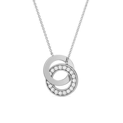 Interlocking Circle Diamond Pendant | Round Cut Diamond Together Forever Symbol Jewelry