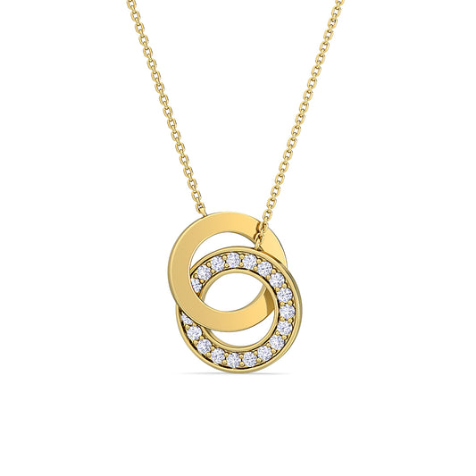 Interlocking Circle Diamond Pendant | Round Cut Diamond Together Forever Symbol Jewelry
