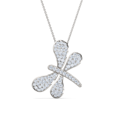 Dragonfly Diamond Pendant | Round Cut Diamond Stunning Statement Jewelry