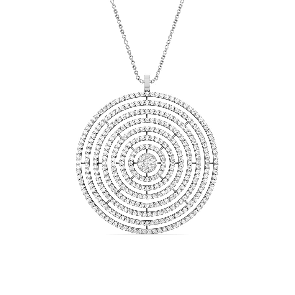 multi circular diamond pendant | contemporary asymmetrical handcrafted luxury jewelry