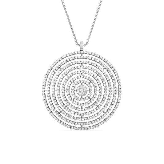 Multi Circular Diamond Pendant | Contemporary Asymmetrical Handcrafted Luxury Jewelry