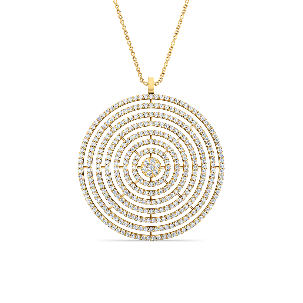 multi circular diamond pendant | contemporary asymmetrical handcrafted luxury jewelry