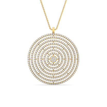 Multi Circular Diamond Pendant | Contemporary Asymmetrical Handcrafted Luxury Jewelry