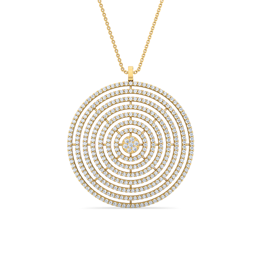 Multi Circular Diamond Pendant | Contemporary Asymmetrical Handcrafted Luxury Jewelry