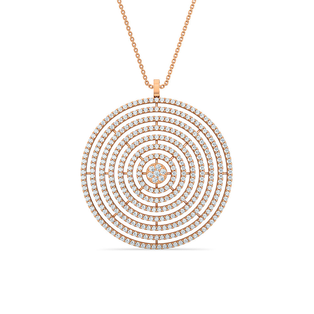 multi circular diamond pendant | contemporary asymmetrical handcrafted luxury jewelry