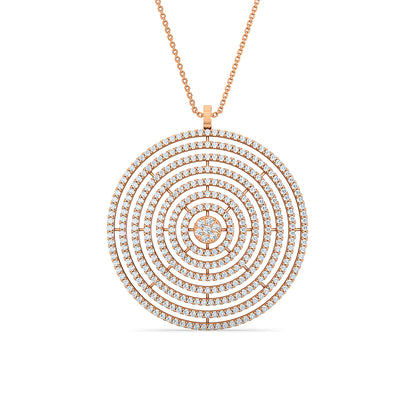 Multi Circular Diamond Pendant | Contemporary Asymmetrical Handcrafted Luxury Jewelry