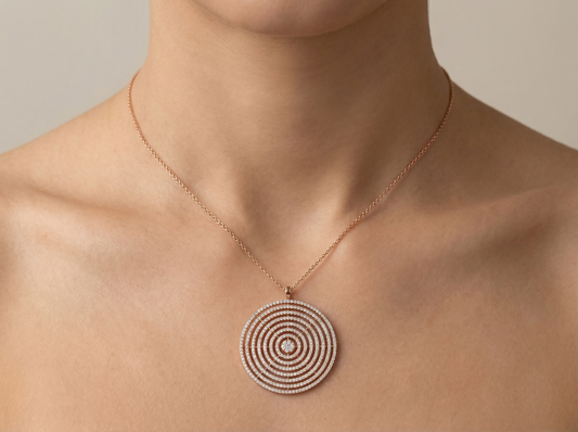 Multi Circular Diamond Pendant | Contemporary Asymmetrical Handcrafted Luxury Jewelry