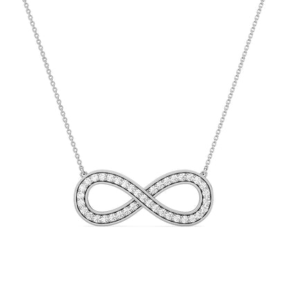 Infinity Diamond Pendant | 33 Round Cut Diamonds Endless Love Symbol Jewelry