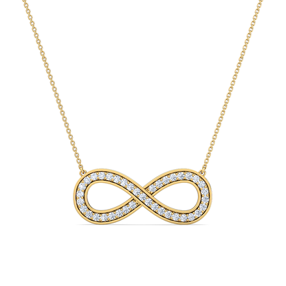 Infinity Diamond Pendant | 33 Round Cut Diamonds Endless Love Symbol Jewelry