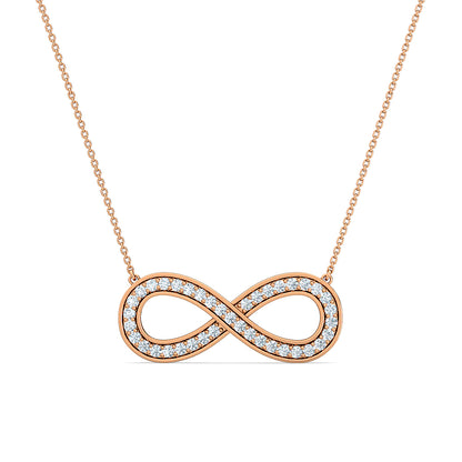 Infinity Diamond Pendant | 33 Round Cut Diamonds Endless Love Symbol Jewelry