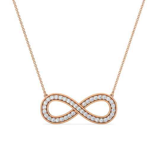 Infinity Diamond Pendant | 33 Round Cut Diamonds Endless Love Symbol Jewelry