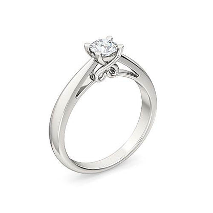 Round Brilliant Diamond Knot Solitaire Engagement Ring | Timeless Knot Setting