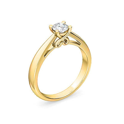 Round Brilliant Diamond Knot Solitaire Engagement Ring | Timeless Knot Setting
