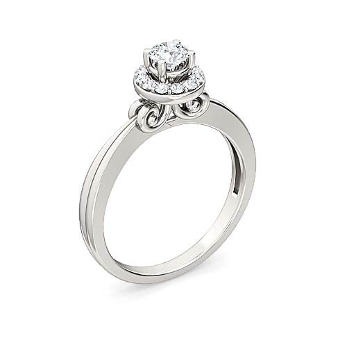 round brilliant diamond halo engagement ring | simple & elegant solitaire setting
