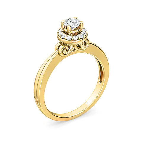round brilliant diamond halo engagement ring | simple & elegant solitaire setting