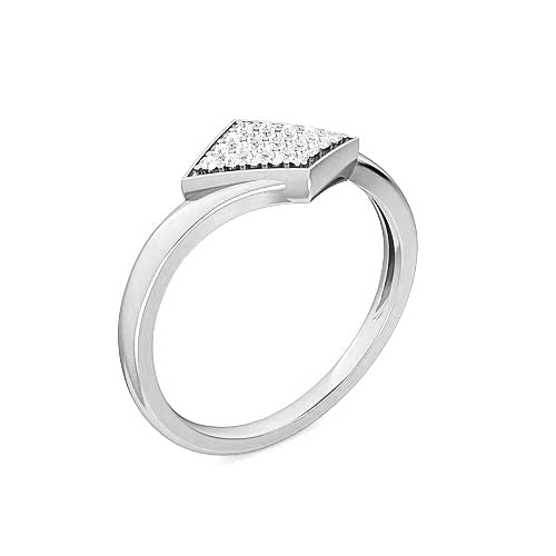 Diagonal Round Brilliant Pavé Diamond Ring | Bold Diagonal Pavé Design Setting
